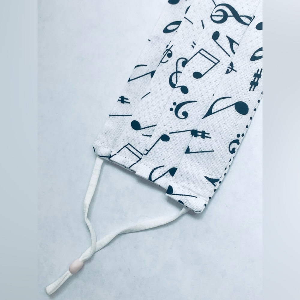 Hand made Face Mask Reusable Face Mask, Adult Piano notes Music Polkadots